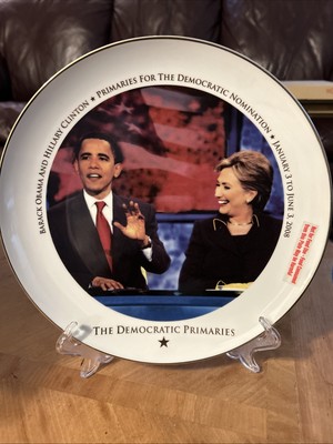 Barack Obama & Hillary Clinton 2008 Democratic Primaries Commemorative Plate