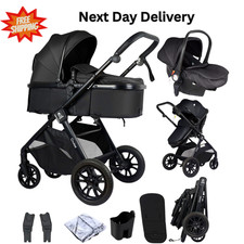 Pram Baby 3 in 1 Travel System Pushchair Buggy Car Seat Newborn to 15 kg Folding