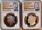 2023 S Proof Morgan & Peace Silver Dollar $1 NGC PF70 Early Releases ER 2pc. OGP