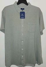 George Men's 3XL Short Sleeve Knit Button Front Shirt FADED SPRUCE Green 10725
