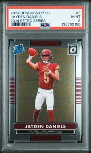 2024 PANINI DONRUSS OPTIC 2014 RETRO SERIES #2 JAYDEN DANIELS ROOKIE RC PSA 9
