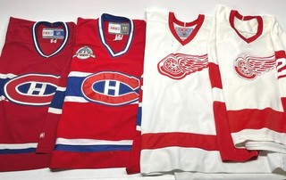 Lot of 4 NHL Hockey Jerseys Montreal Canadiens | Detroit Red Wings