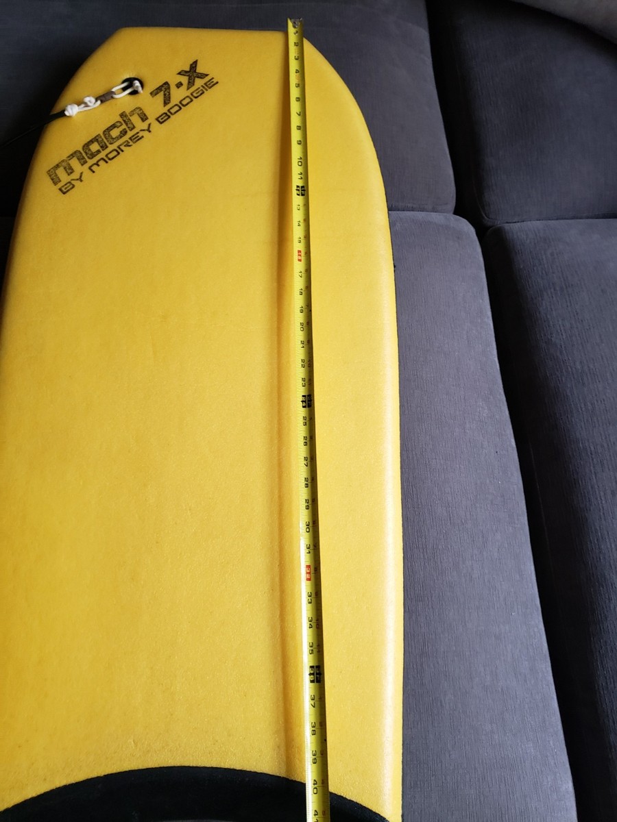 Vintage Morey Boogie Mach 7-X Boggie Board Yellow Orange Bottom