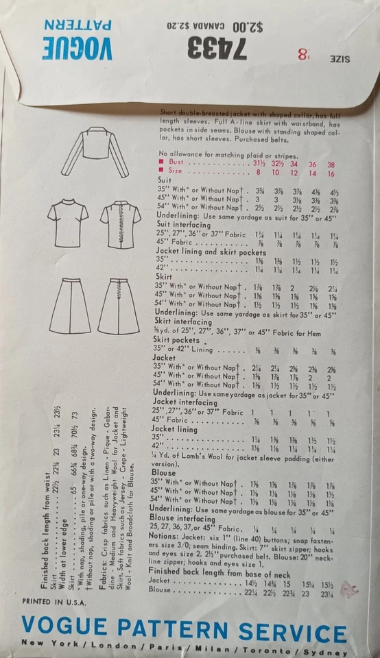 Historisches Vogue Pattern - Schnittmuster Sommerkleid - Bild 2 von 2