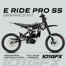 E Ride Pro SS SR Graphics Kit FOX R Stripes Black White Decals Stickers Ride