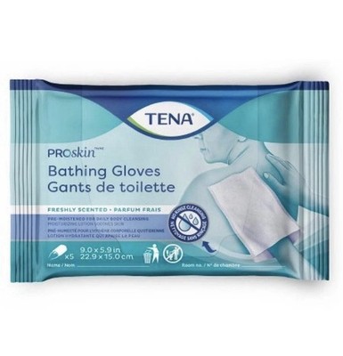 TENA ProSkin Bathing Glove Water/PEG-8/Dimethicone Rinse-free 5.9''x9'' Nonsterile