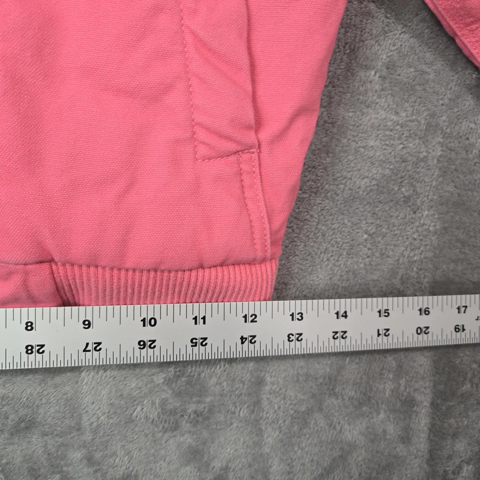Carhartt Jacket Girl 4T Pink Canvas Fleece Lined Workwear Outdoor Hiking Camping - Image 4 of 4