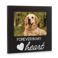 Black Wooden FOREVER IN MY HEART Pet Memorial Remembrance 4x6 Photo Frame Q-G...