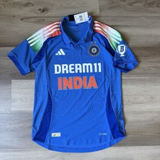 Adidas India Cricket Team maglia autentica camicia L uomo media nuova con etichette prezzo al pubblico consigliato: $ 80