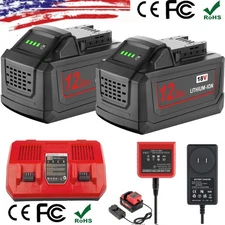 18V 12.0Ah Battery For Milwaukee For M18 Extended Lithium 48-11-1880 Charger