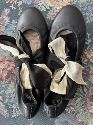 Zapatos planos de ballet JEFFERY CAMPBELL de cuero negro “Mai Tai” talla 8