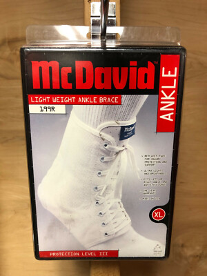 McDavid 199R Lightweight Ankle Brace White Adult Size Brand New