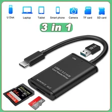 USB C to Micro SD TF Card Reader Writer Type C Hub OTG Adapter With USB 3.0 US