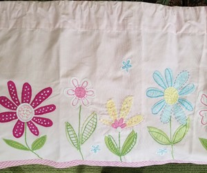 Pottery Barn Kds Pink Daisy Garden Flower Valance Gingham 3