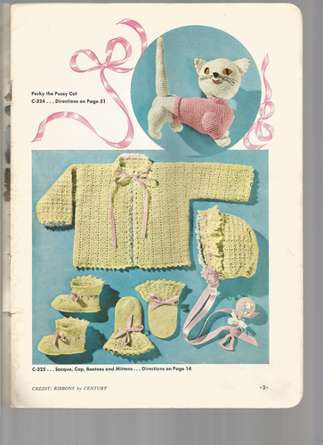 Crochet Knit Patterns Baby Bonnets Caps Booties Mitts Dress Infants Vtg 50s M90 - Picture 7 of 10