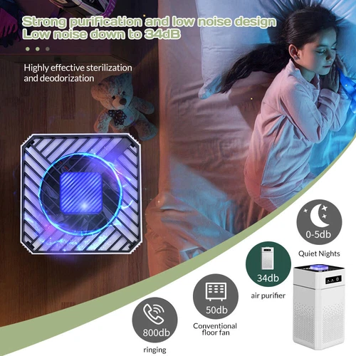 Air Purifier for Home Large Room True HEPA Washable Filter Allergies Odor Smoke - Picture 8 of 15