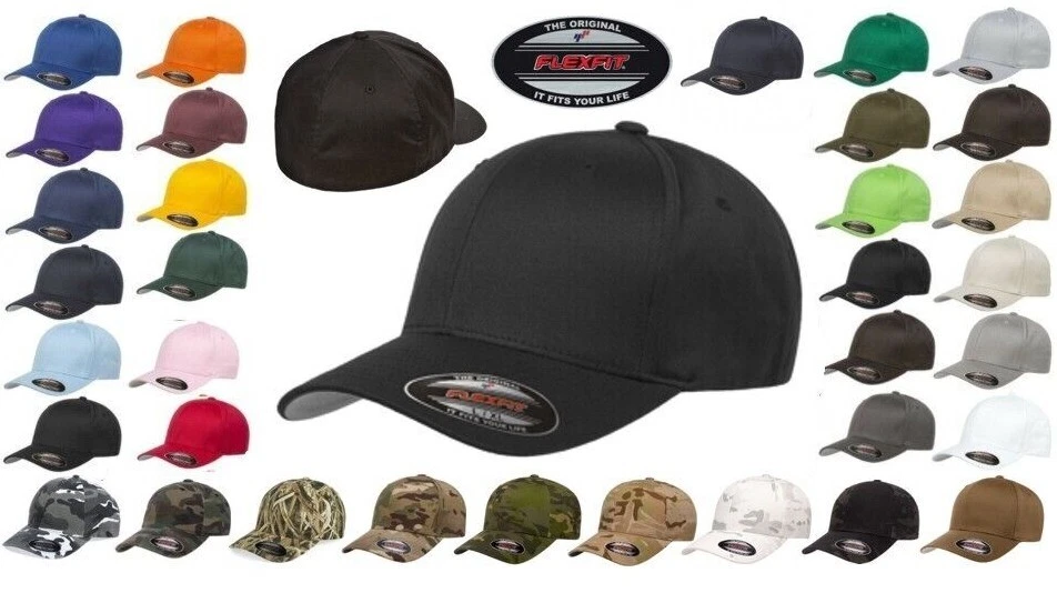 Gorra de béisbol FLEXFIT clásica ORIGINAL 6 paneles ajustada SOMBRERO S/M L/XL XXL ¡Al por mayor! Foto 2 de 4