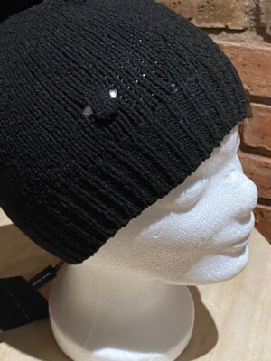 Sarah Pacini schwarzes Knit Cap Grösse O Neu mit Etikett