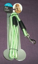 DOG LEASH BRAIDED ROPE 7 FOOT LIME GREEN COLOR SMALL TO MEDIUM DOGS NEW