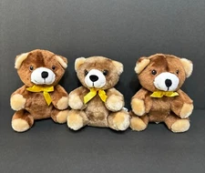 3 Similac Teddy Bears Rosco Brown Plush Yellow Ribbon Bow Approx 5 Inches Tall