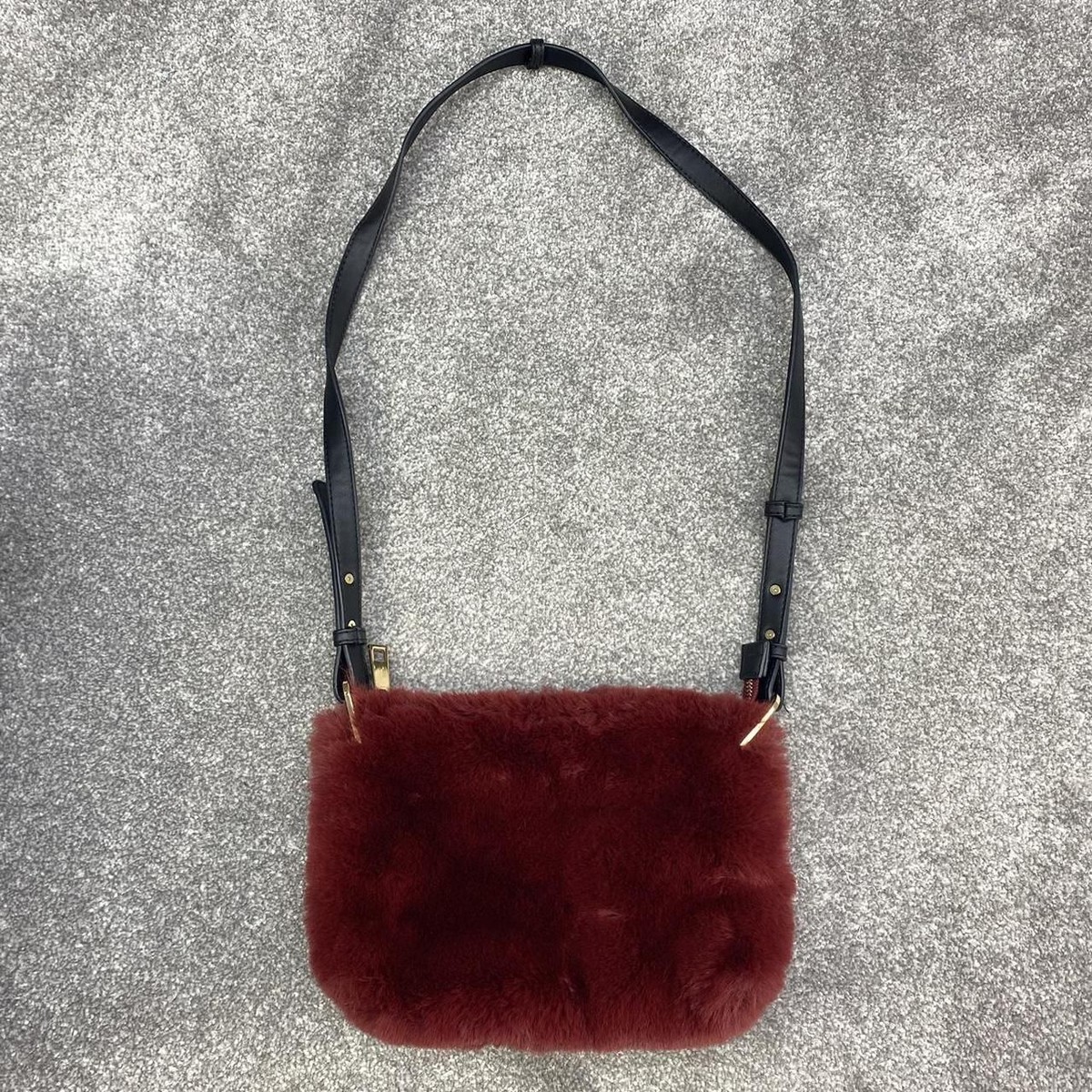 Faux Fur Bag Topshop Teddy Bag TOPSHOP RED FAUX FUR HANDBAG Y2K