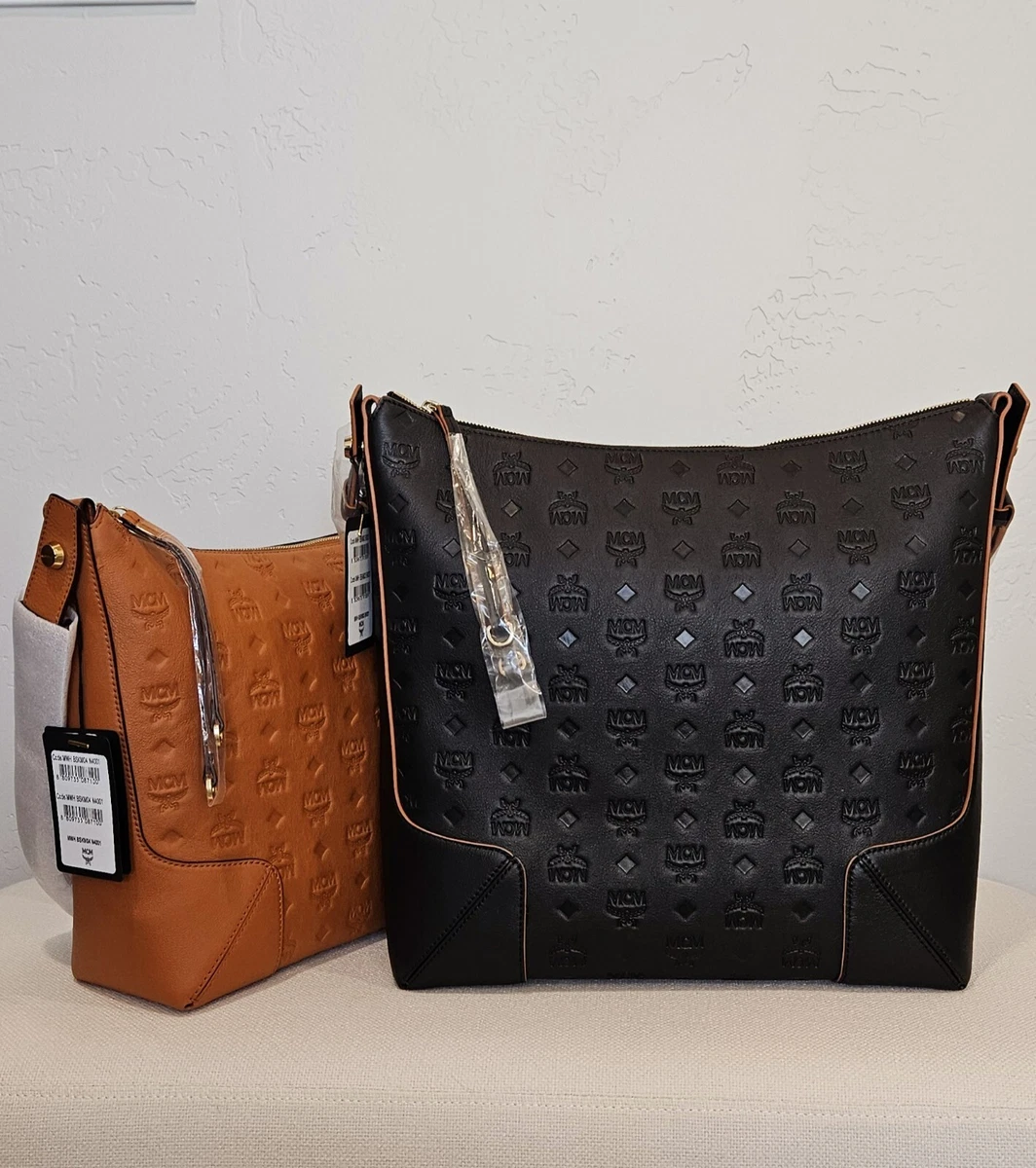 Mcm klara monogrammed clearance leather hobo bag