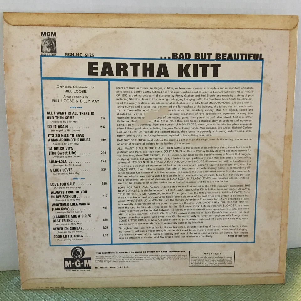 [EARTHA KITT LP BAD BUT BEAUTIFUL - Image 2 of 4