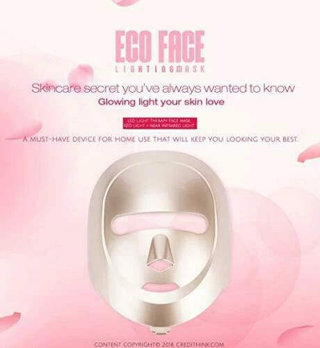 ECO FACE Near-infrared LED Photon Mask for Home Therapy 120 LED lights / Gold - Bild 3 von 9