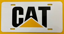 White License Vanity Plate Tag Black Yellow Vinyl Cat Inspired Logo Car Truck
