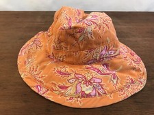 Baby Gap Orange Floral Cotton Boonie Bush Bucket Hat Size 18-24 Months CH30