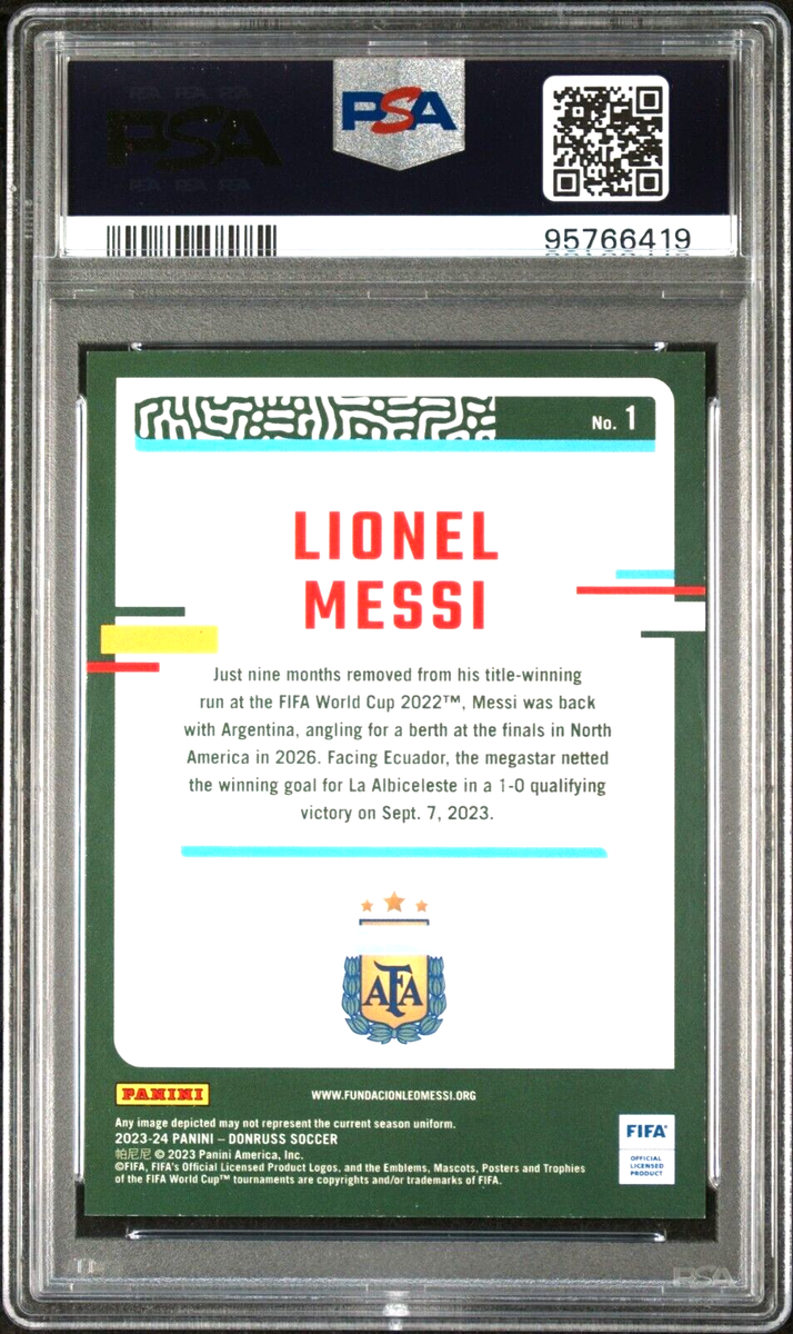 2023-24 Donruss Lionel Messi Pink Cubic #/99 Argentina PSA 9 2023-24 Donruss Lionel Messi Pink Cubic #/99 Argentina PSA 9