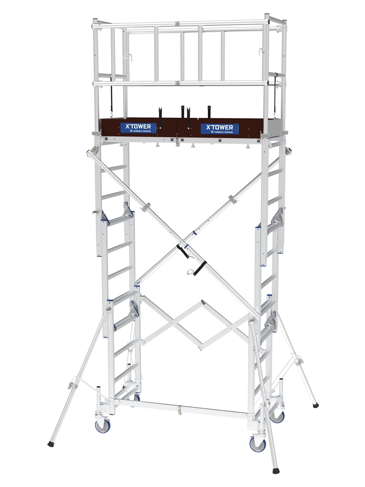 Telescopic Scaffold Tower 4.8m Working Height Tubesca Aluminium X - Tower