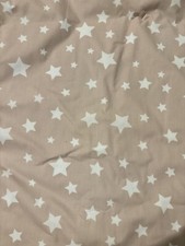 Mothercare Beige Curtains Black Out Lining White Stars Neutral Excon 168cm X 137