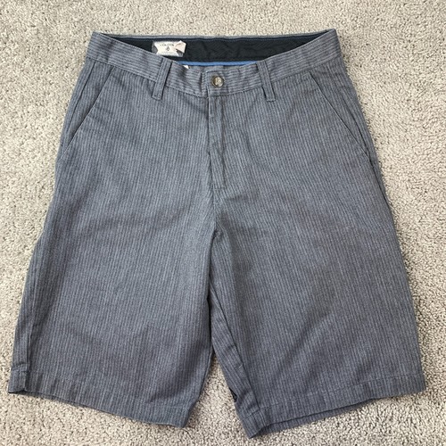 Volcom Frickin Stripe Chino Shorts Men's Waist 30 Gray Flat Front 10"