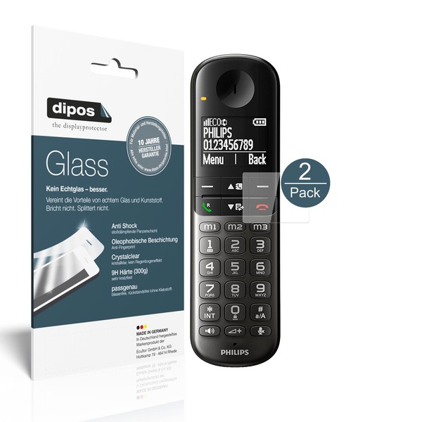 2X Schutzfolie FüR Philips XL495 - Folie F. Display 9H Dipos Glass Displayfolie-image