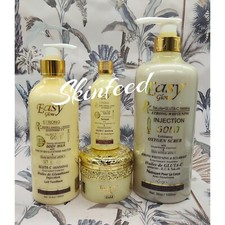 4pcs Easy Glow Gold Shower Gel, Body Lotion, Serum  Face Cream  
