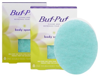 Buf-Puf Body Sponge, 1 each (Pack of 2) Aqua Green 