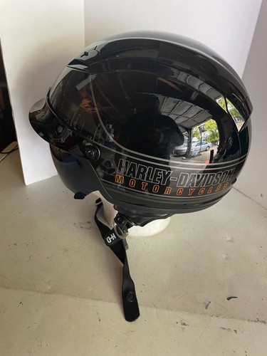 Harley Davidson Shield Motorcycle Helmet Black Orange DOT Small FMVSS #218 - Bild 2 von 4