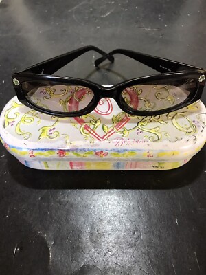 Brighton Garden of Eden Flower Black Rectangular Frame Sunglasses w/Tin  Case