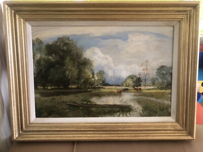 ''CATTLE IN A MEADOW'' SIR DAVID MURRAY RA (1849-1934) ORIGINAL SIGN OIL PAINTING.