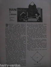 English Baseball Chelsea Fulham Woolwich Arsenal Rare Old  Antique Article 1906
