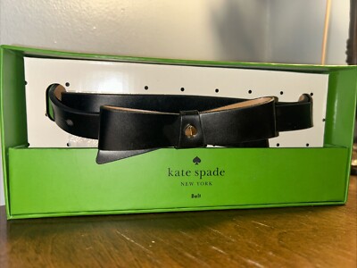 KATE SPADE NY BELT BLACK W/BOW SIZE S/M NEW IN PACKAGE $68.00