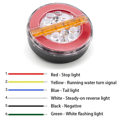 2x 5.5'' Round LED Tail Light Stop Turn Signal Rear Brake Lamp DRL Truck Trailer - Picture 4 of 22