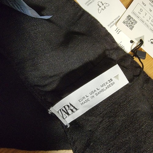 NEU Zara großes schwarzes europäisches Leinen Neckholder vorne zum Binden bauchfreies Oberteil neu mit Etikett Strand T09 - Bild 5 von 5