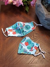 Hand Made Cotton Face Mask,filter pocket,Nose Wire ,Comfy Birds Flower Floral