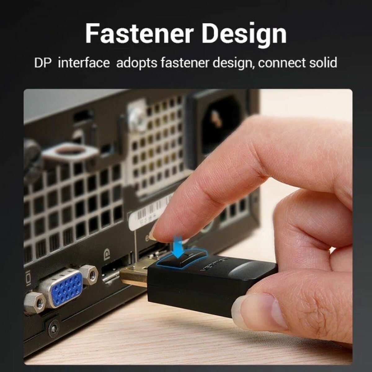 Thumbnail - Displayport-zu-vga-adapter Vention Hblbg Schwarz 1,5 M
