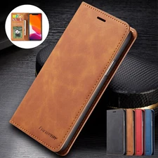 For iPhone 16 Plus 15 14 Pro Max 13 Pro 12 Leather Flip Wallet Phone Case Cover