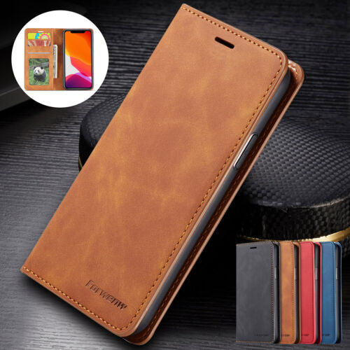 Leather Case For iPhone 14 13 12 11 Pro Max X XS XR 8 7+ Flip Wallet Phone Cover - Picture 1 of 14