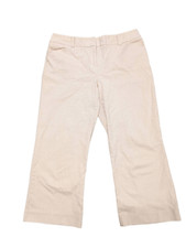 ANN TAYLOR Vintage Pants Ivory  Pink Wide Leg High Rise Women's 4