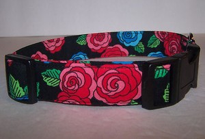 red rose dog collar